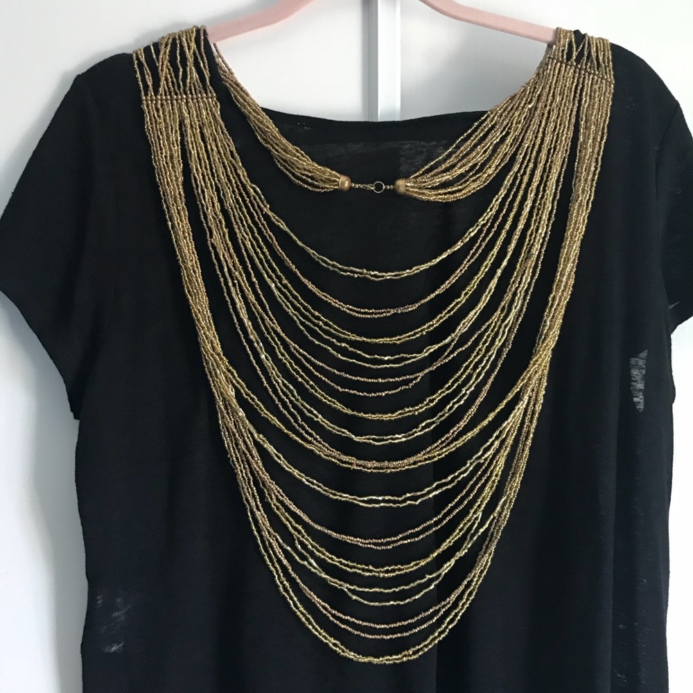 Gold beads necklace
